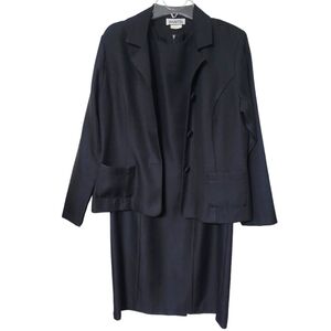 Habits Black 2 Piece Sleeveless Dress And Button Jacket Blazer Set Size 12